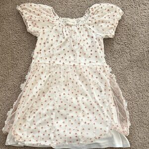 Adorable Heart Print Kids Dress
